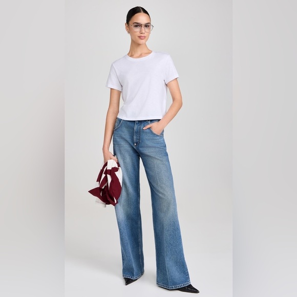 Madewell Slub Boxy-Crop Tee Medium - Picture 1 of 7